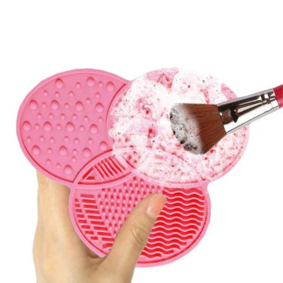 Brush Cleaning Mat ,Silicone Makeup Cleaning Brush Scrubber Mat Portable Washing Tool Cosmetic Brush Cleaner with Suction Cup