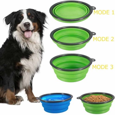 Extra Large Size Collapsible Dog Bowl/ Food Grade Silicone BPA Free/ Foldable Cup Dish for Pet Food and Water feeding