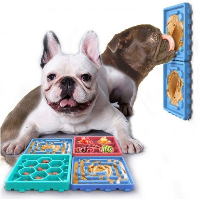 Pet Slow Feeder Tray,Slow Eating Licking Mat, Slow Feeder Dog Tray & Pet Anxiety Relief fit Dog Cat Bathing Grooming Food Treats