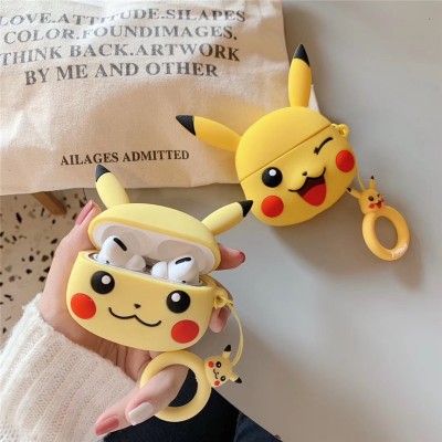 Newest Super Cute Creative Cartoon  Soft Silicone Case Cover Protective Skin for AirPods Pro 3+Ring Lanyard